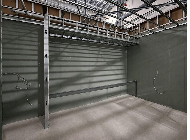 Interior shaft-wall and specialty panel assemblies with steel-stud framing