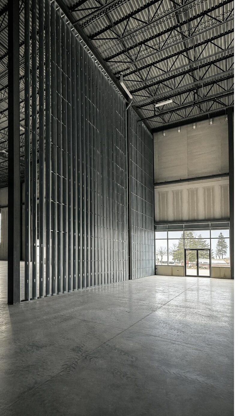 Full-height interior steel-stud wall assembly